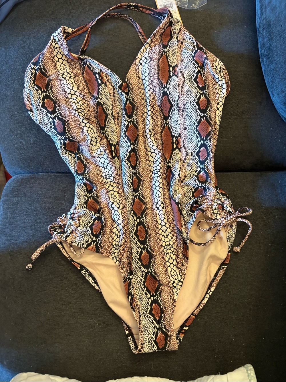 Kona Sol Brown Snake-Print One-Piece Swimsuit